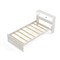 Wooden Twin Bed with Storage Headboard Charging Station LED Light and Under-bed Storage